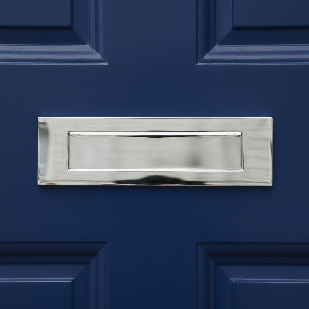 Polished Chrome Sprung Flap Letter Plate 254x76mm