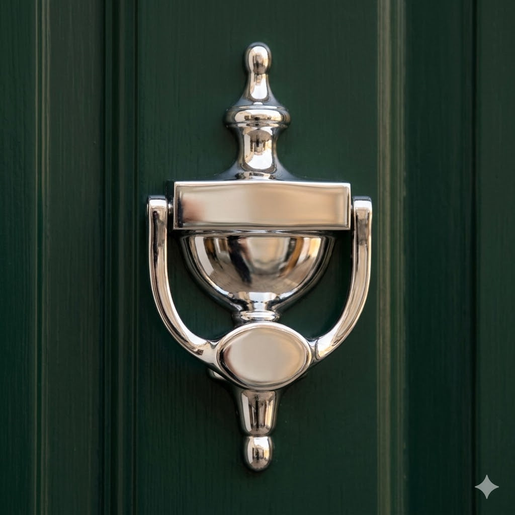 Polished Chrome Urn Front Door Knocker 6in (152mm)