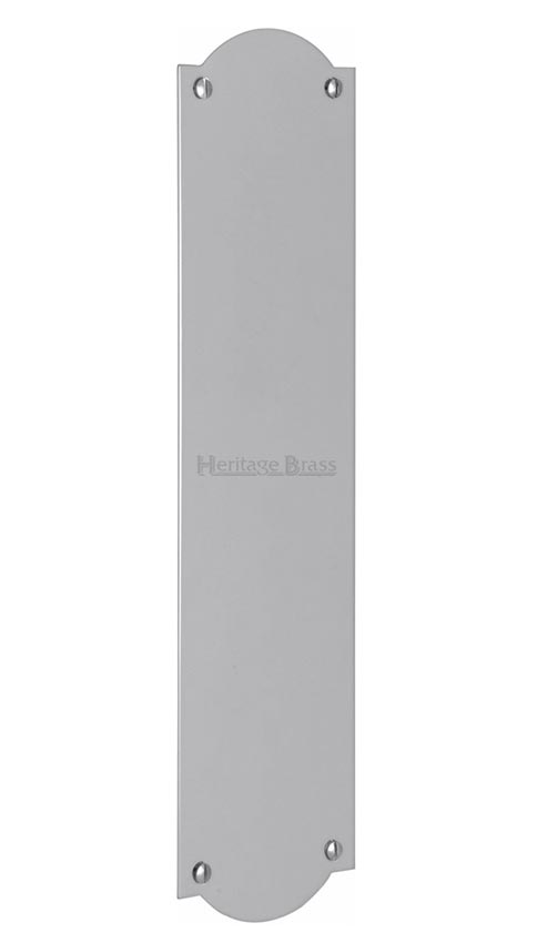 Polished Chrome S640 Shaped Finger Plate 305x77mm