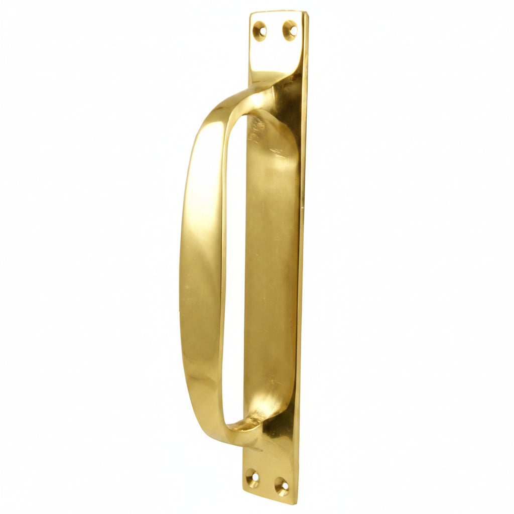 Polished Brass D Style Pull Handle on Backplate 6.3/4in (172mm)