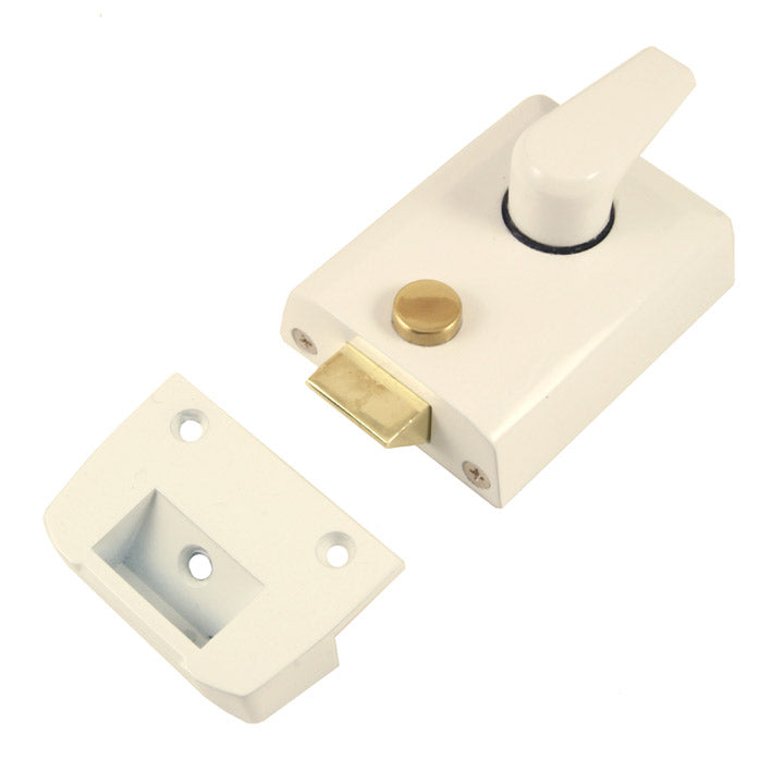 White Front Door Nightlatch Standard and Narrow Style