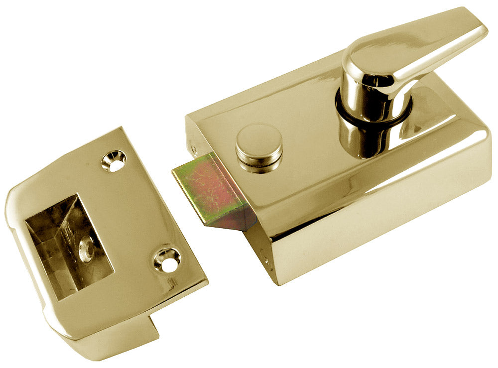 Polished Brass Front Door Nightlatch Standard and Narrow Style