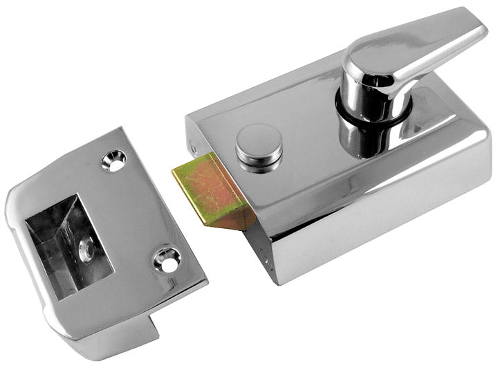 Polished Chrome Front Door Nightlatch Standard and Narrow Style