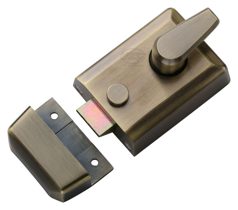 Antique Brass Front Door Nightlatch Standard and Narrow