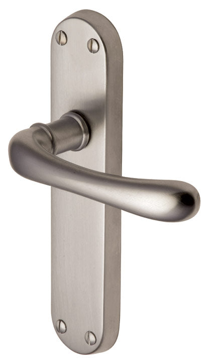 Luna Shaped Lever Satin Nickel Latch Door Handles