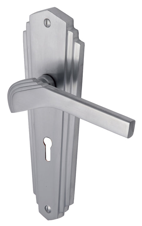 Heritage Brass Waldorf Satin Chrome WAL6500SC Art Deco Handles