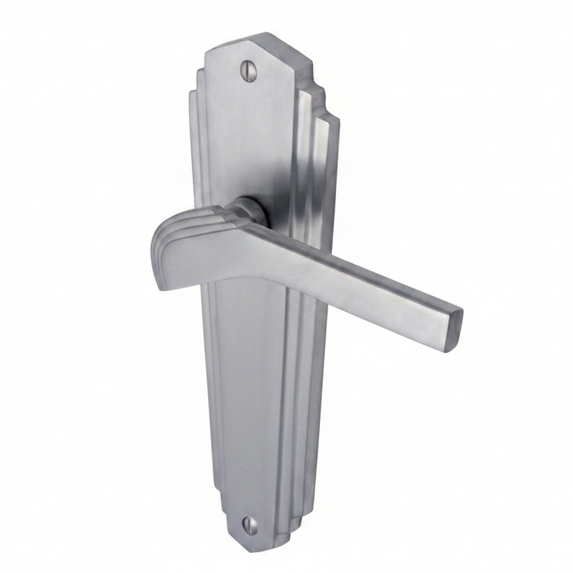 Heritage Brass Waldorf Satin Chrome WAL6510SC Art Deco Latch Handles