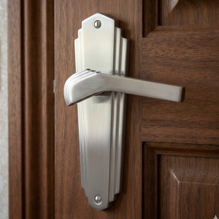 Heritage Brass Waldorf Satin Chrome WAL6510SC Art Deco Latch Handles