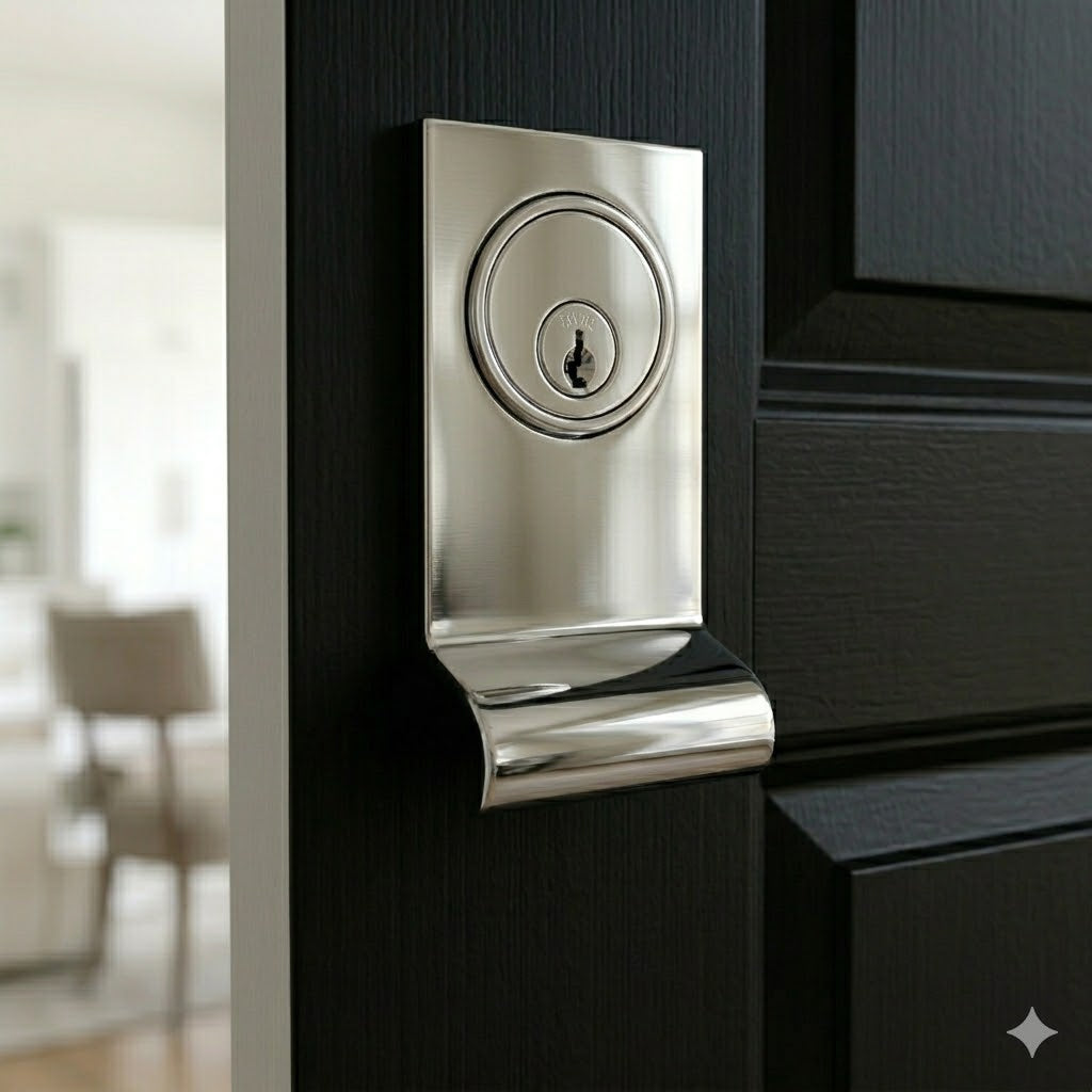 Polished Chrome Square Edge Cylinder Door Pull
