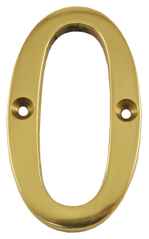 Polished Brass Screw Fixed Front Door Numbers 0-9 3in (76mm) C1560