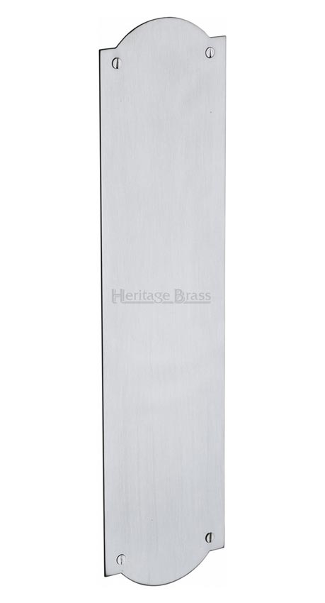 Satin Chrome S640 Shaped Finger Plate 305x77mm