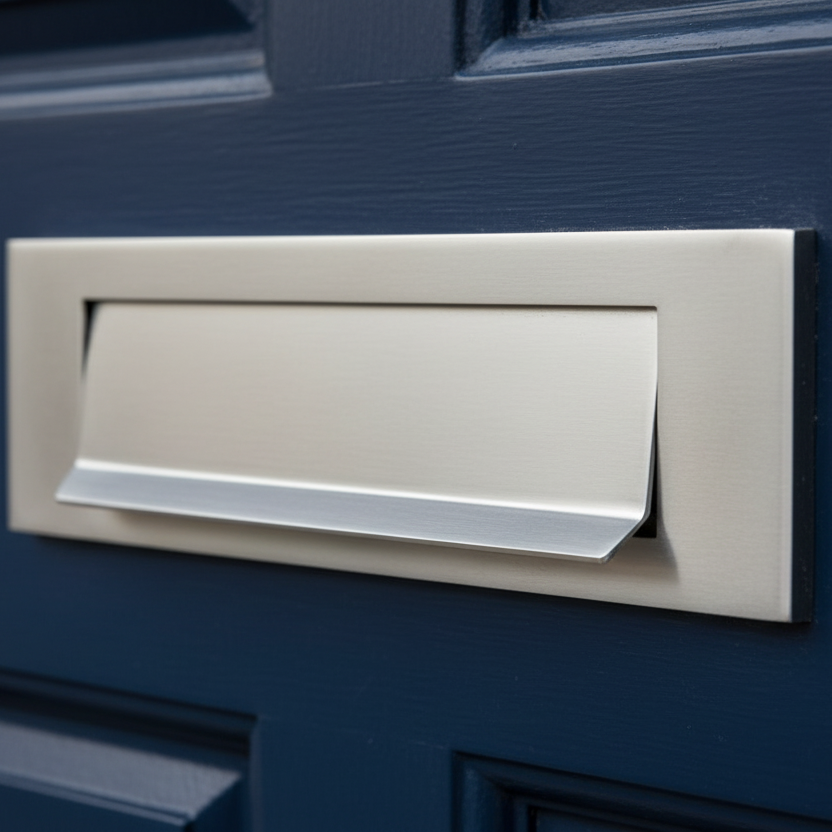 Satin Chrome Lift Up Gravity Flap Letter Box 11x3in (280x80mm)