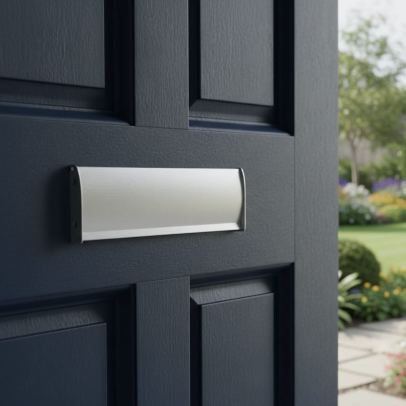 Satin Chrome Letter Box Interior Tidy 280x83mm