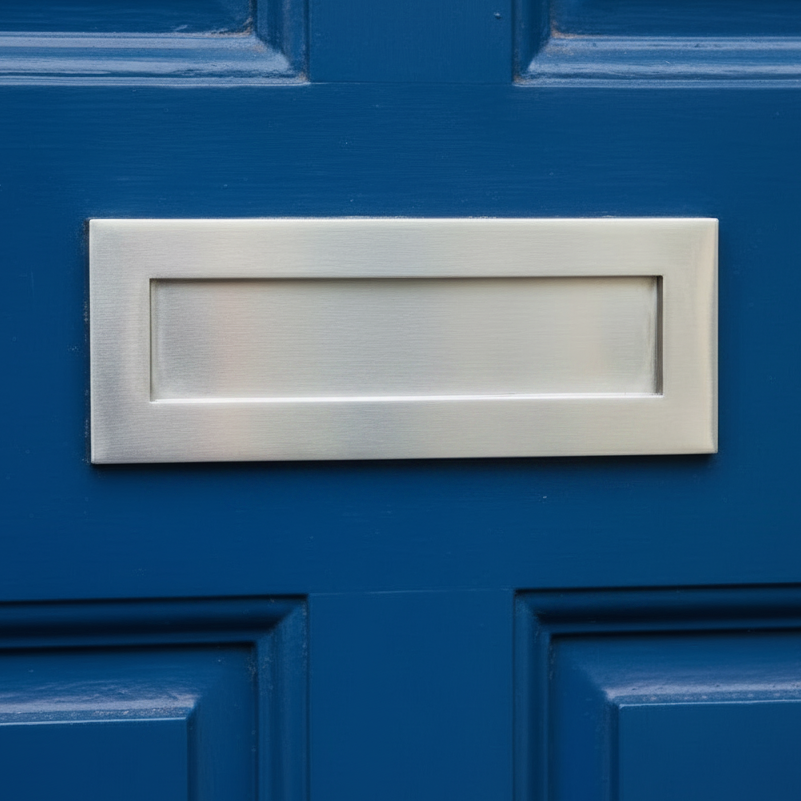 Satin Chrome Plain Letter Box 12x4in (305x100mm)
