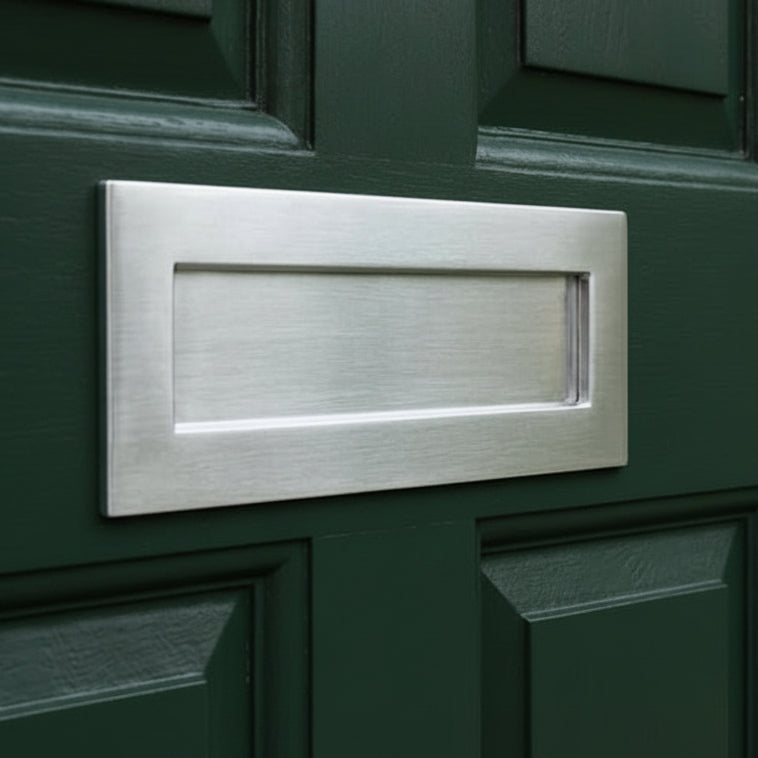Satin Chrome Horizontal Letter Box 355x115mm