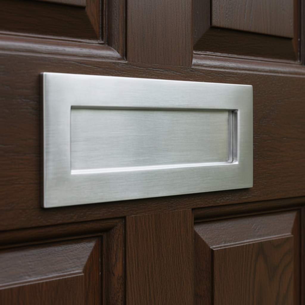 Satin Chrome Plain Letter Box 14x5in (356x125mm)