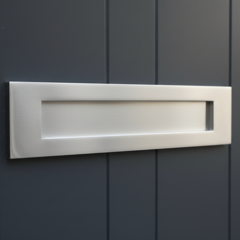 Satin Chrome Plain Letter Box 13x3in (332x78mm)
