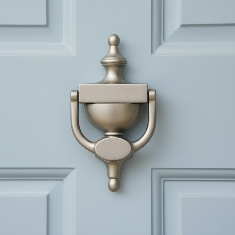 Satin Chrome Urn Front Door Knocker 6in (152mm)