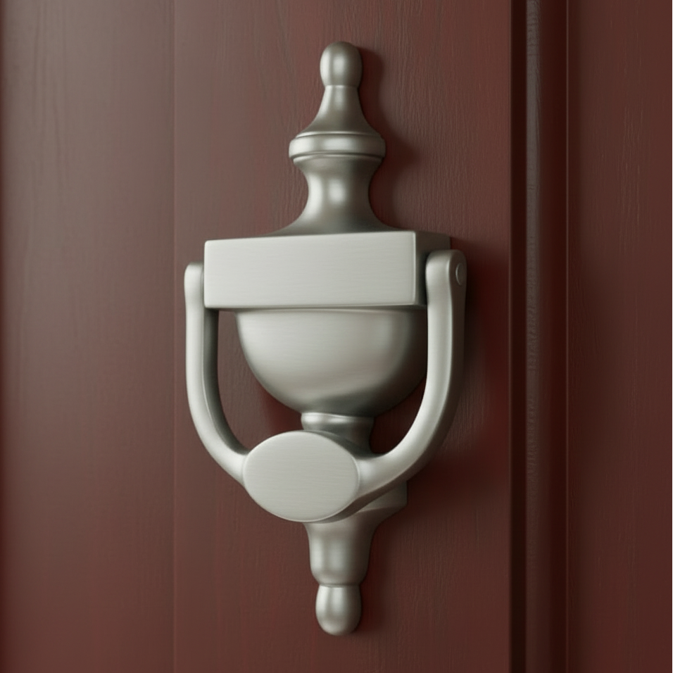 Satin Chrome Urn Front Door Knocker 8in (195mm)