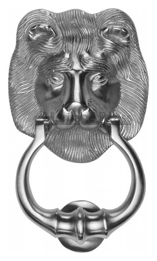 Heritage K1210 Satin Chrome Large Lion Knocker