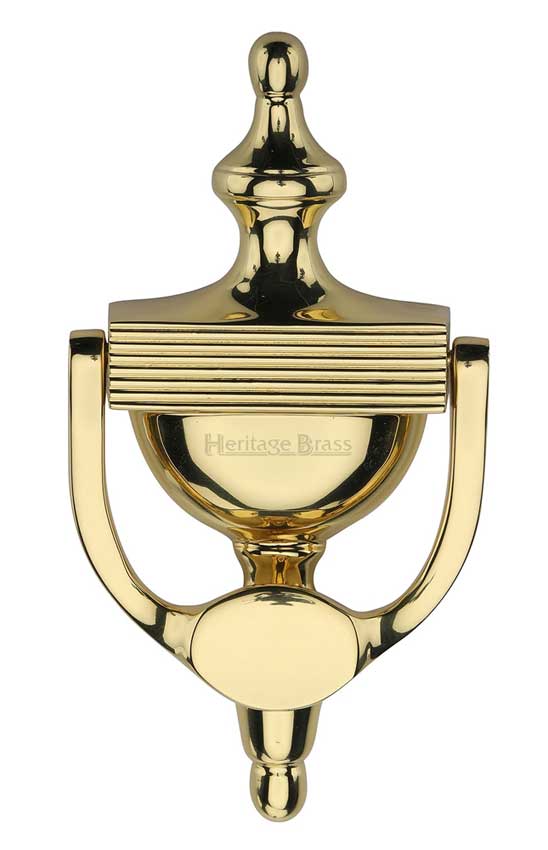 Heritage RR912 Polished Brass Reeded Urn Knocker 195mm