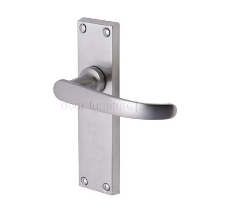 Avon Straight Lever Satin Chrome Latch Door Handle Set