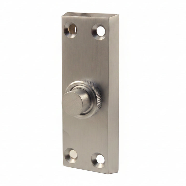 Satin Chrome Bell Push 80x30mm