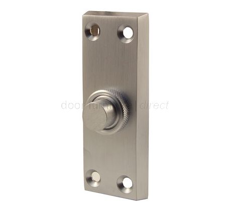 Satin Chrome Bell Push 80x30mm