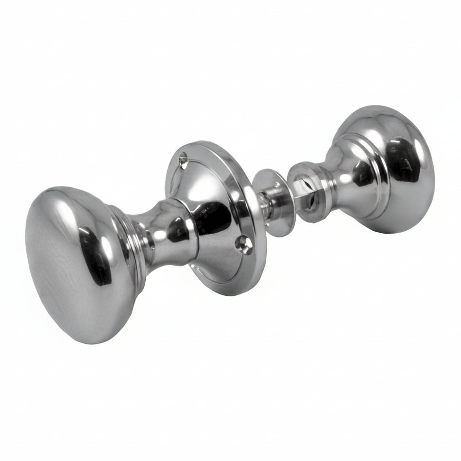 Polished Chrome Rim Knob Furniture with One Rose