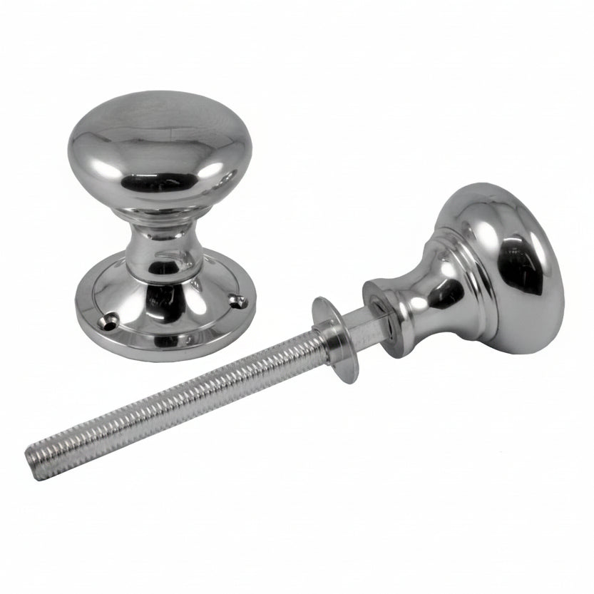 Polished Chrome Rim Knob Furniture with One Rose