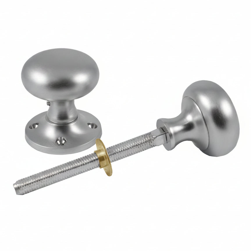 Satin Chrome Rim Door Knobs