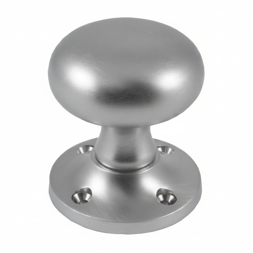 Satin Chrome Mushroom Mortice Knobs 51mm
