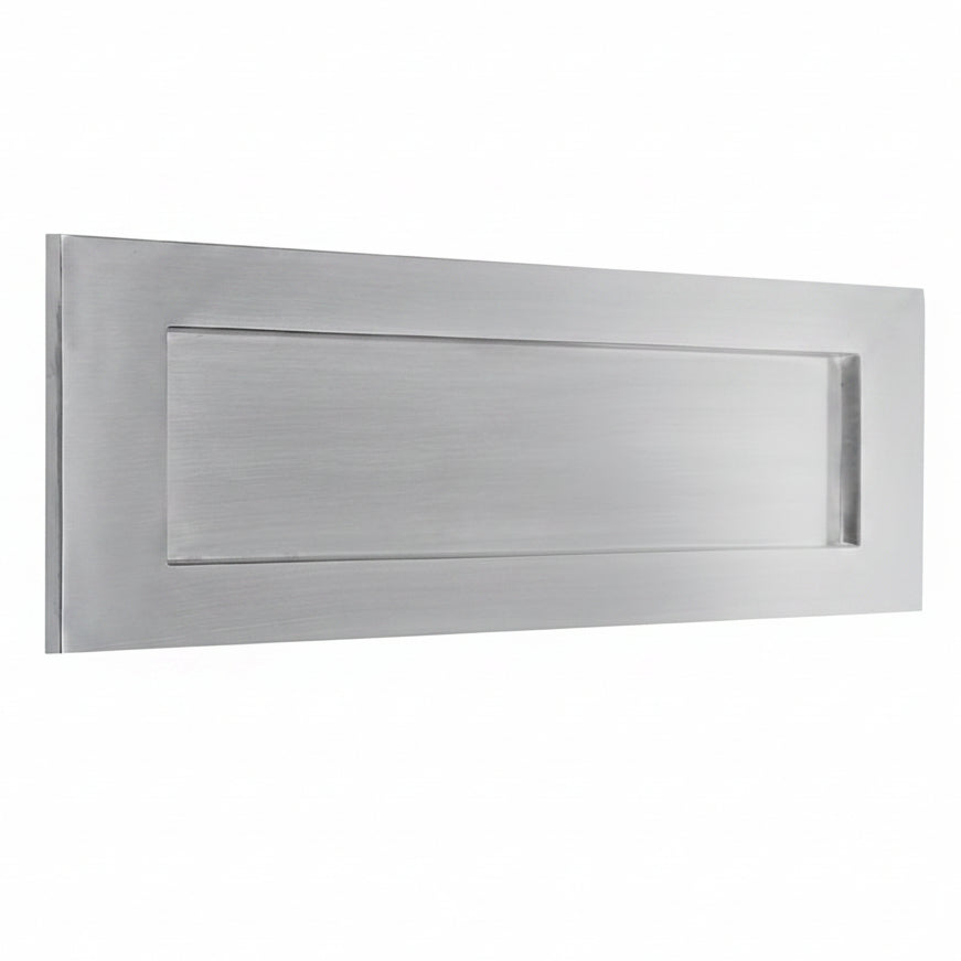 Satin Chrome Horizontal Letter Box 355x115mm