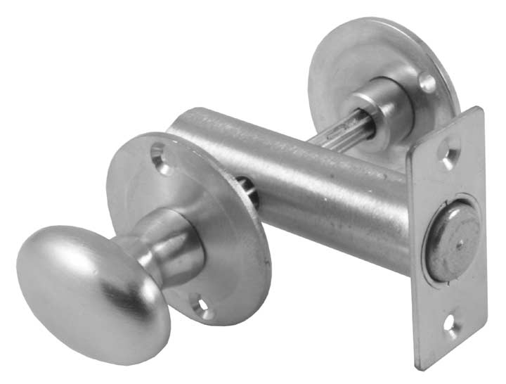 Satin Chrome Bathroom Mortice Bolt and Turn Knob