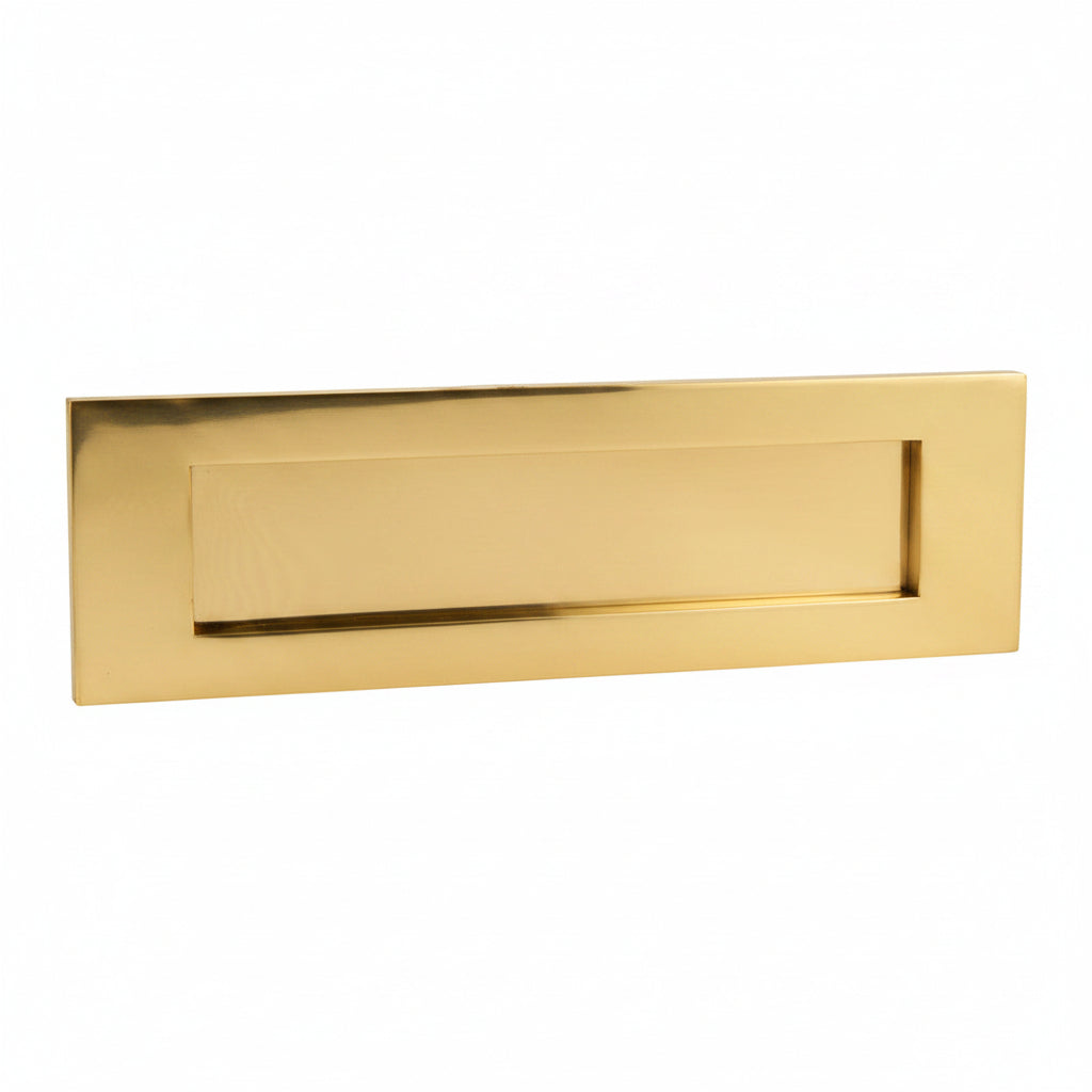 Unlacquered Brass Sprung Flap Letter Box 305x97mm