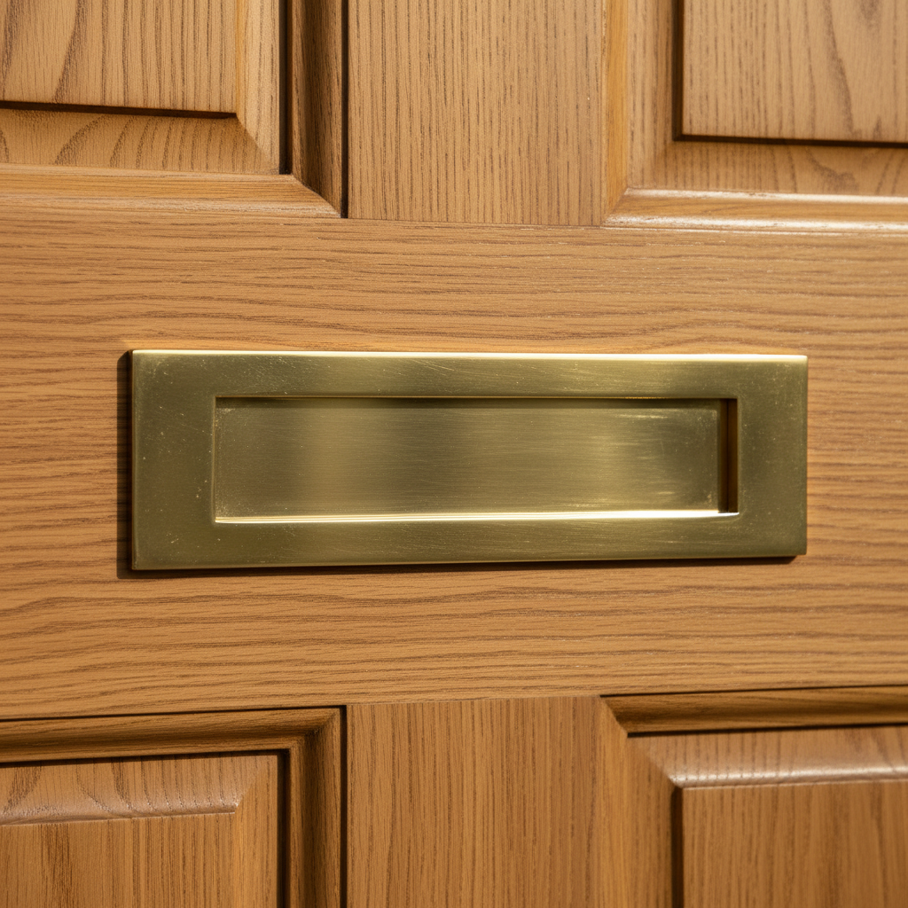 Unlacquered Brass Sprung Flap Letter Plate 254x76mm
