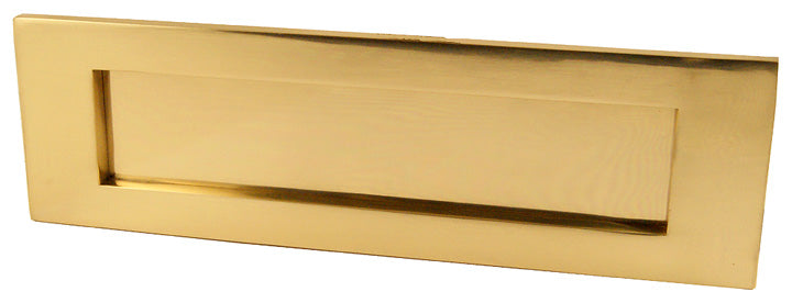Polished Brass Victorian Plain Letter Box 11x3.5in (280x90mm)