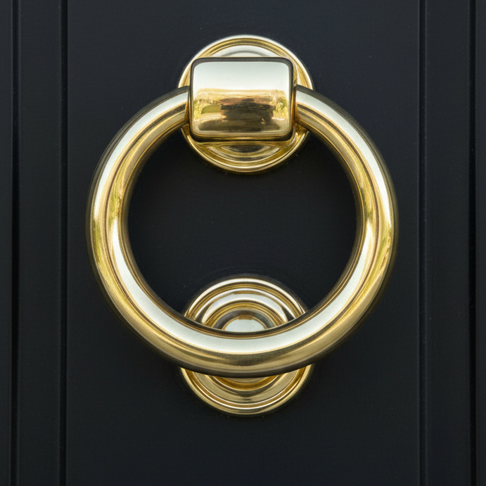 Brass Ring Door Knocker 105mm