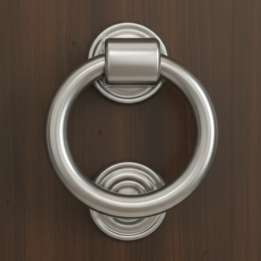 Satin Chrome Ring Door Knocker 105mm JV37NSC