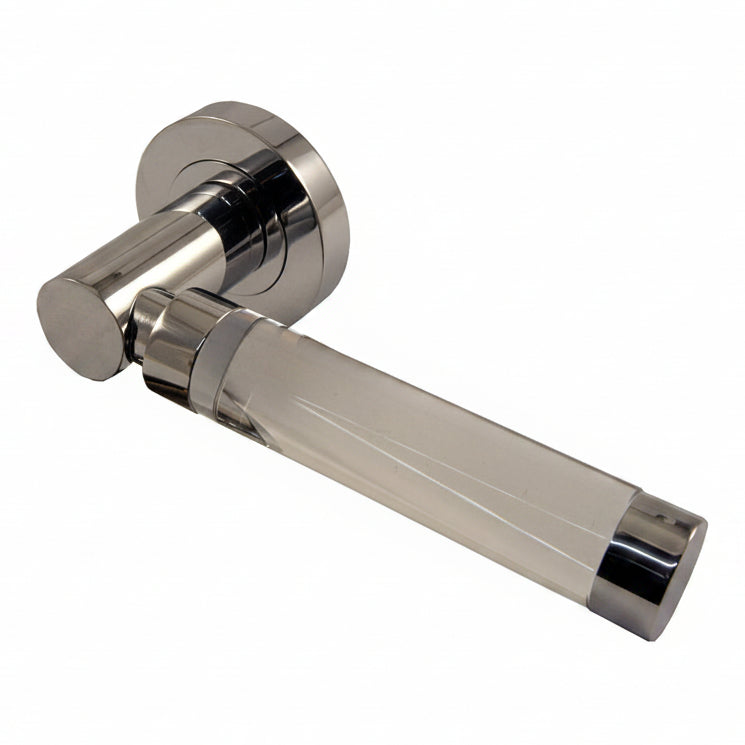 Plain Glass Lever on Polished Chrome Rose
