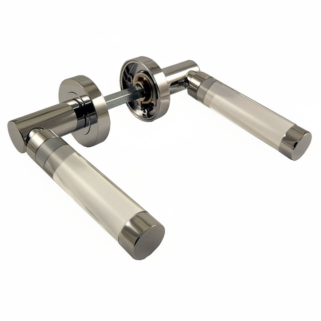 Plain Glass Lever on Polished Chrome Rose