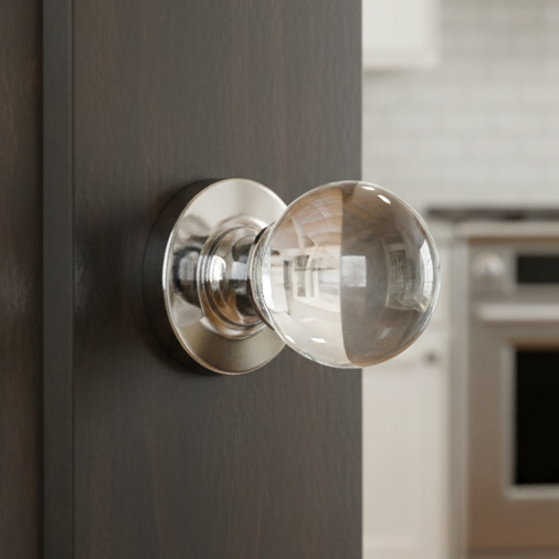 Clear Glass Ball Mortice Door Knobs