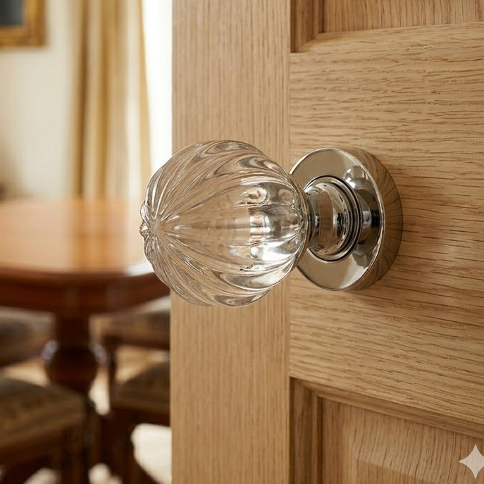 Glass Pumpkin Mortice Door Knobs