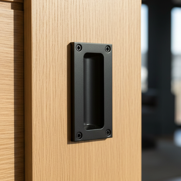 Black Heavy Flush Pull 89mm