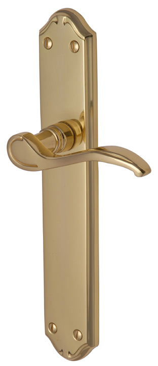 Verona Scroll Lever Polished Brass Latch Door Handles