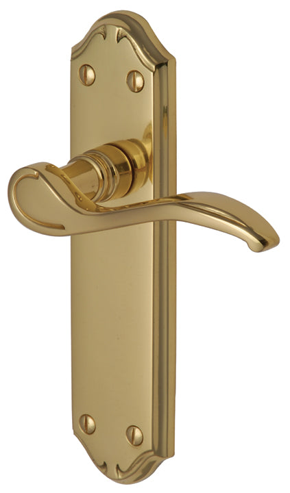 Verona Small Scroll Lever Polished Brass Latch Door Handles