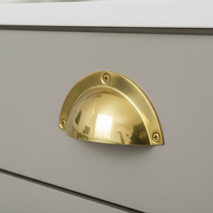 Polished Brass Drawer Pull Handle 97mm