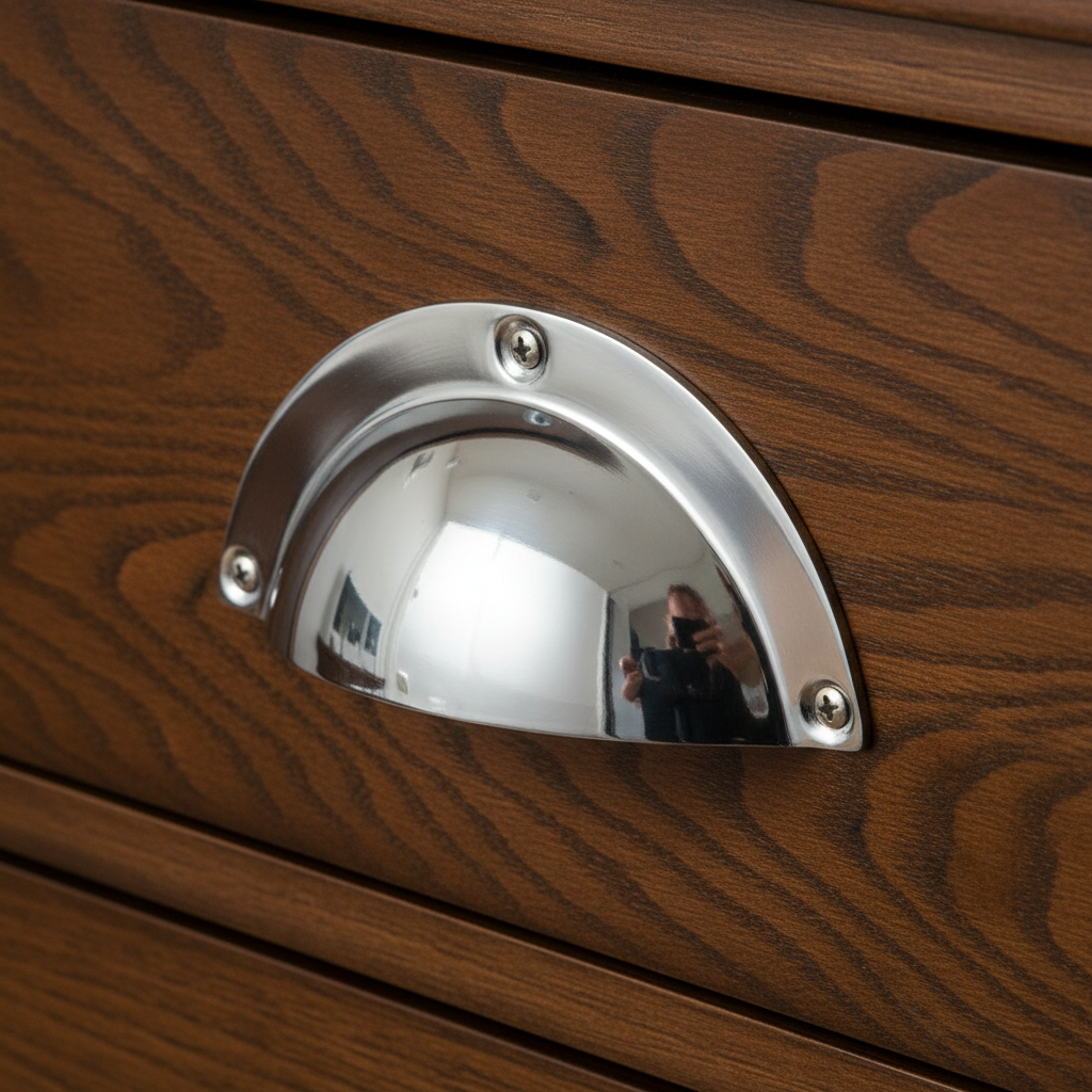 Polished Chrome Hooded Drawer Handle