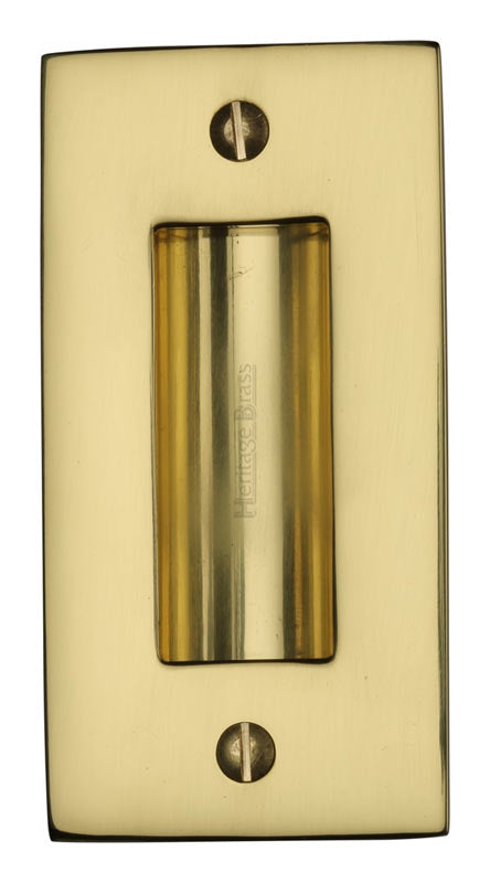 Polished Brass Flush Pull Door Handle 102mm