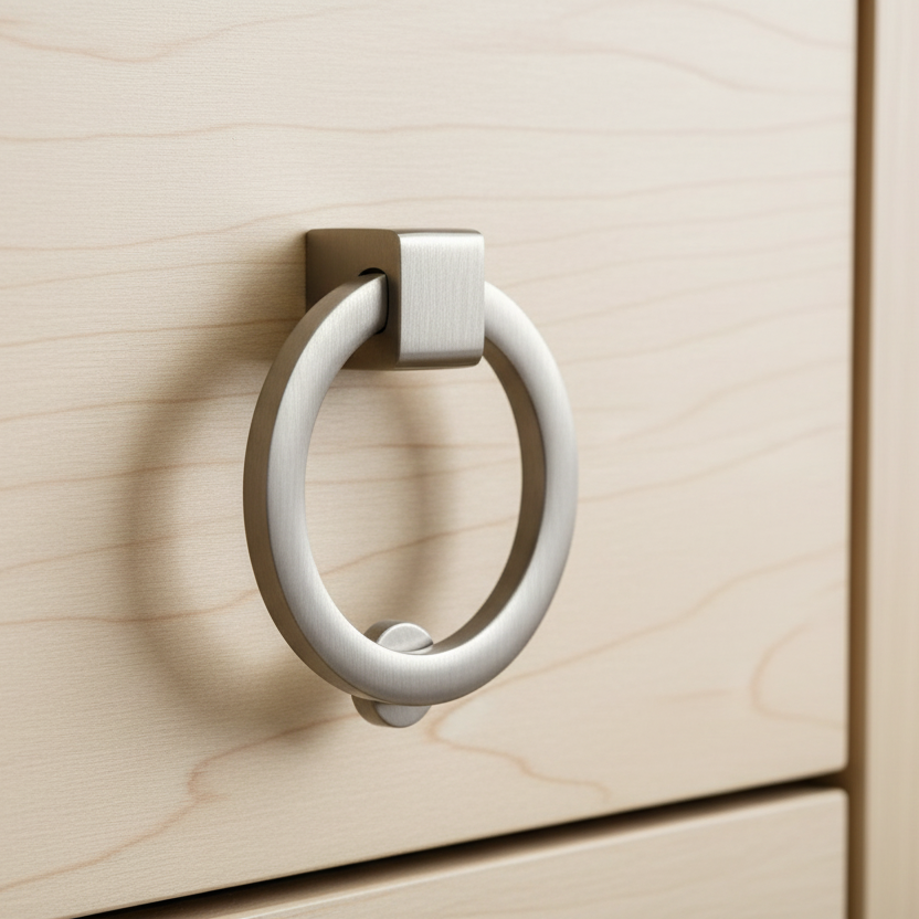 Heritage Satin Nickel Round Cabinet Pull 50mm